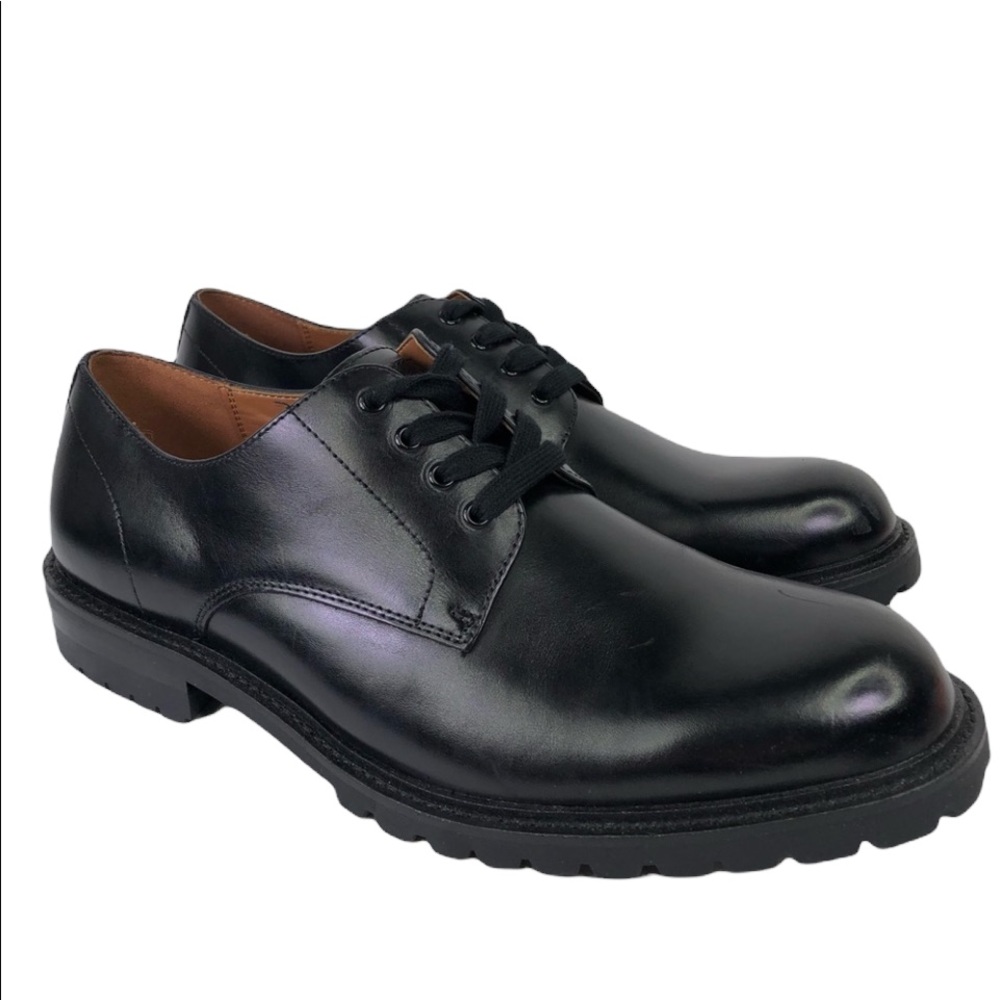 NEW Steve Madden Karbon Black Leather Oxford Shoes Size 10